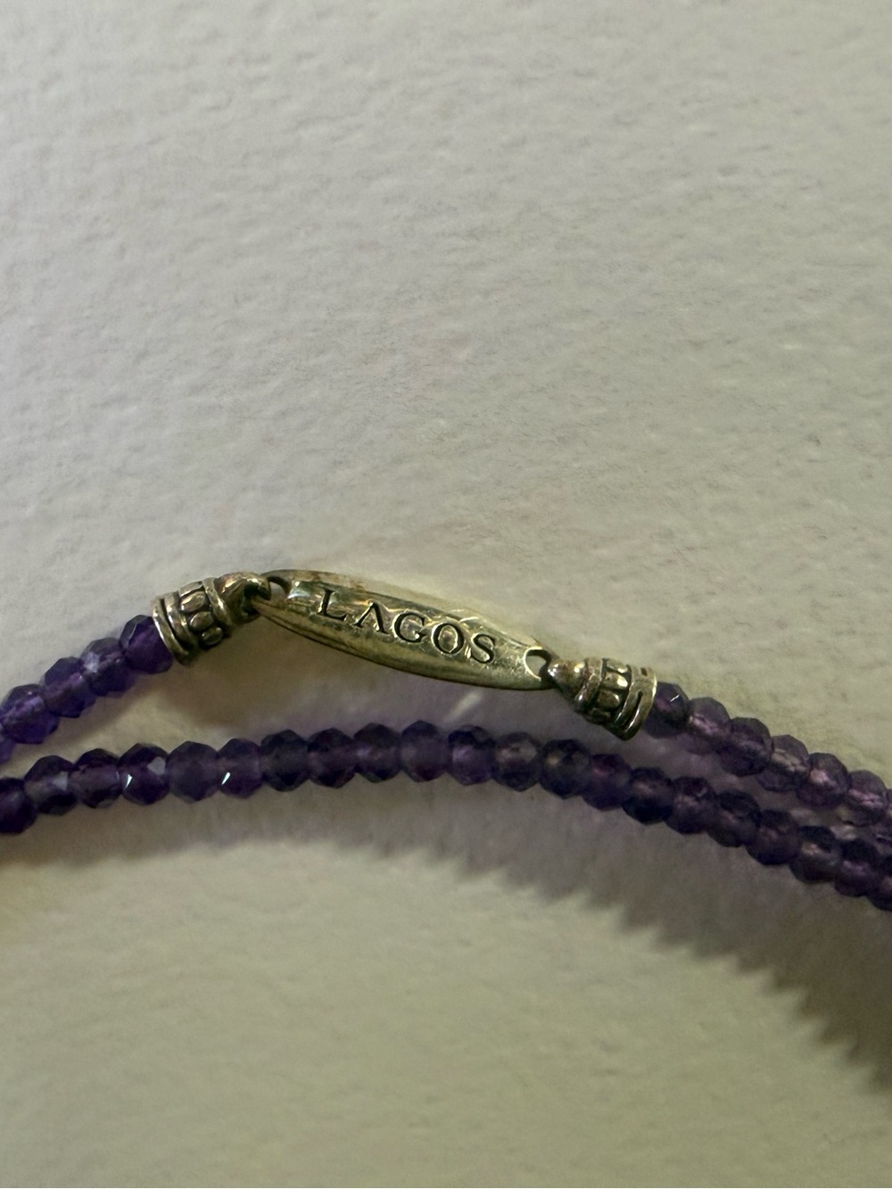 Lagos Amethyst caviar beaded necklace - Picture 6 of 10